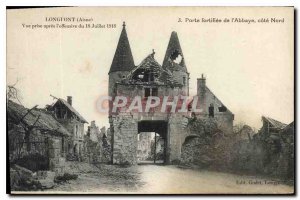 Old Postcard Army Longfont Aisne view taken after the offensive of July 18, 1918