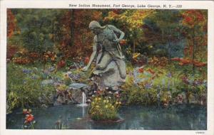 New York Lake George New Indian Monument Fort George 1941 Curteich