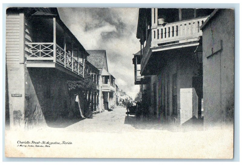 c1905 Charlotte Street Exterior Building St. Augustine Florida Vintage Postcard