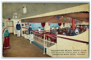 c1950's Edgewater Beach Yacht Club Edgewater Beach Hotel Chicago IL Postcard 