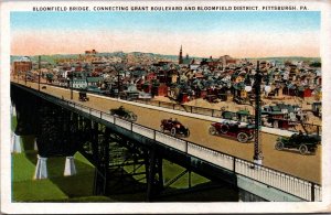 Bloomfield Bridge Pittsburgh Pennsylvania Vintage Postcard C157