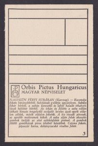 Painting postcard, National costume, Hungary, Orbis Pictus Hungaricus