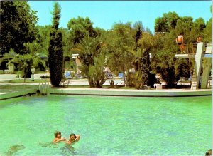 Rabat, Morocco  RABAT HILTON HOTEL  Pool/Kids Swimming  4X6 Advertising Postcard