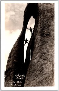 Eye in the Needle Tourist Attraction Real Photo RPPC Postcard