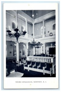 Interior View Of Touro Synagogue Newport Rhode Island RI Vintage Postcard