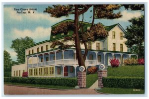 c1940 Pine Grove House Building Entrance View Roadside Purling NY Postcard