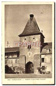 Old Postcard Turckheim Gate D & # 39Entree West Stork