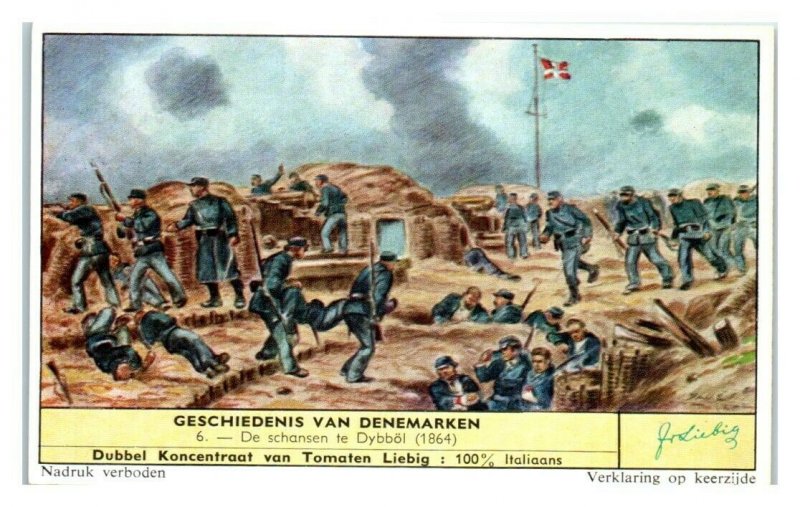 Battle of Dybbol, History of Denmark Liebig Belgian Trade Card