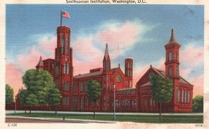 Vintage Postcard 1920's View of Smithsonian Institution Washington D. C.