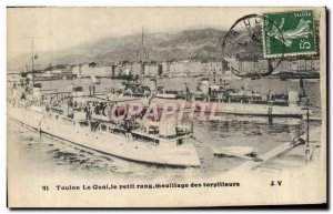 Old Postcard Boat War Toulon dock small row wetting torpedo