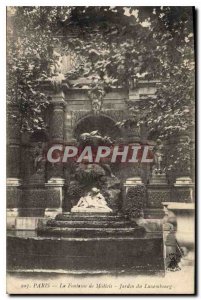 Old Postcard Paris Fountain Medicis Jardin du Luxembourg