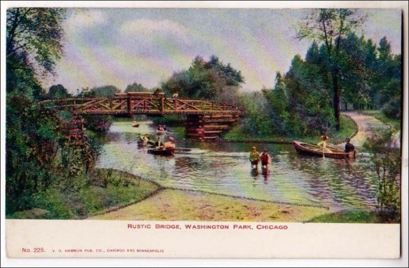 IL - Rustic Bridge, Washington Park, Chicago   (glitter)