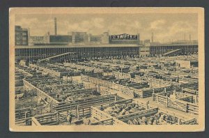 Ca 1948 PPC* CHICAGO IL SWIFT&CO PLANT W/LIVESTOCK PAYS OVER $1,250,000 SEE INFO