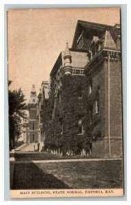 Vintage 1910's Photo Postcard State Normal School Main Building Emporia Kansas