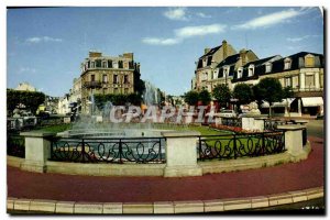 Deauville Beach Postcard Modern Floral Place Morny and water jets