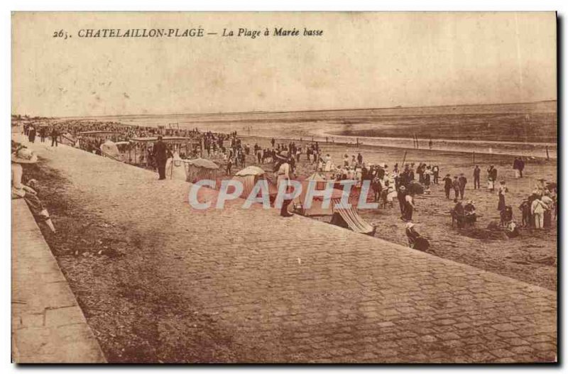 Old Postcard Chatelaillon Beach The Beach at low Maree