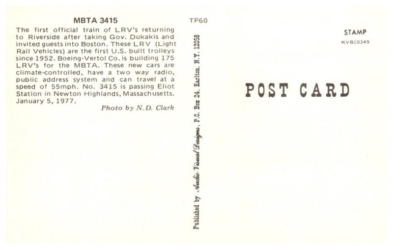 Massachusetts Boston MBTA 3415 , LRV