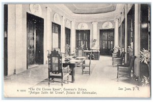 1911 The Old Throne Room Governor's Palace San Juan Puerto Rico Postcard