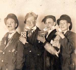 RPPC Boys Magician Hobo Studio Real Photo Postcard
