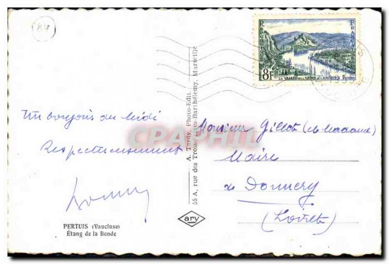 Old Postcard Pertuis Etang de la Bonde