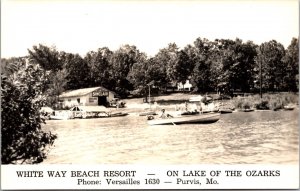 Real Photo PC White Way Beach Resort on Lake of the Ozarks in Purvis, Missouri