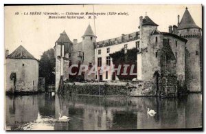Old Postcard La Brede Chateau De Montesquieu Historical Monument Swan