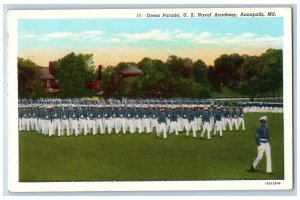 Annapolis Maryland MD Postcard Dress Parade U. S. Naval Academy 1958 Vintage