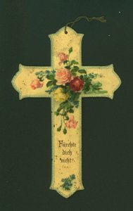 Furchte Dich Nicht Do Not Be Afraid Jos. 8:1 Vintage Cardboard Cross