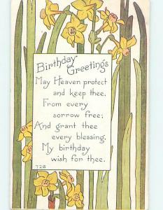 Divided-Back birthday BEAUTIFUL DAFFODIL FLOWERS o9034