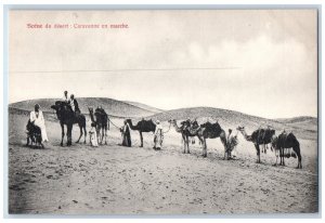 c1910 Scene Of The Desert Caravan On The Move Camels Egypt Unposted Postcard
