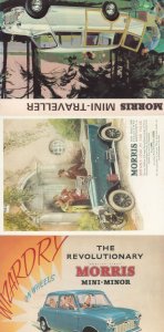 Morris Mini Traveller Minor Car 3x Advertising Postcard s