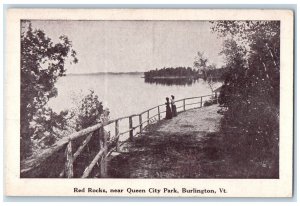 c1905 View Of Red Rocks Near Queen City Park Burlington Vermont VT Postcard 