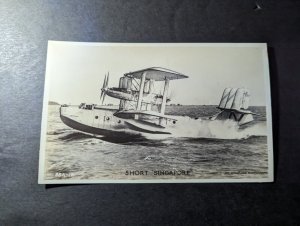 Mint England Aviation RPPC Postcard Short Singapore Hydroplane