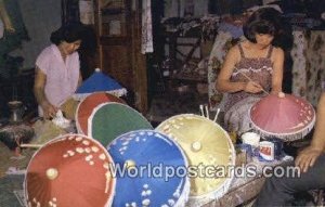 Home industry in Chiangmai Paper Umbrellas Northern Thailand Thailand Postcard