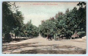 COLUMBUS, Ohio OH ~ Handcolored EAST BROAD STREET Scene c1900s UDB Postcard