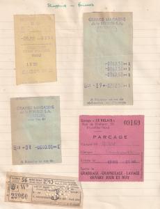 Bruxelles 5x 1940s incl WW2 Belgium Shop Receipt s