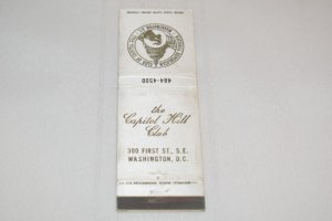 The Capitol Hill Club Washington DC 20 Strike Matchbook Cover