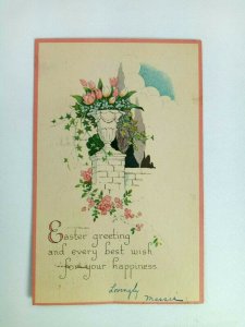 Easter Greeting & Every Best Wish for Your Happiness Holiday Vintage Postcard