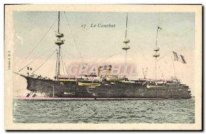 Old Postcard Boat War Courbet