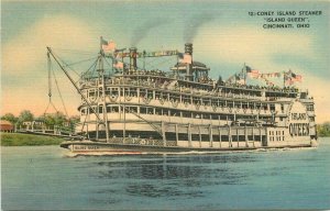 Cincinnati Ohio #46885 Coney Island Steamer Kraemer Art Postcard linen 2-1530