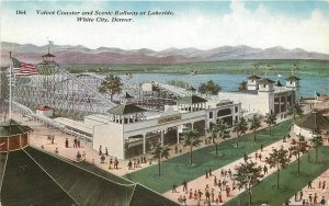 Postcard Colorado Denver White City Velvet Coaster Railway Lakeside 22-14221