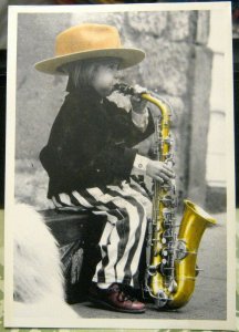 Postcard Children Musical Instrument - posted