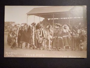 Mint USA Postcard Native Americans Indian Dance RPPC Burrell Photo