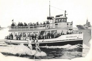 c.1950's Silvergate Water Skiing Air Craft Carrier Ca. Real Photo RPPC 2T7-124