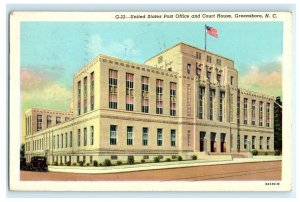 Us Post Office Court House Greensboro NC North Carolina Postcard (AV7)