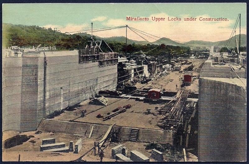 Miraflores Upper Lock Construction Panama unused c1910's