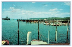 1968 Sheltered Deepwater Harbor Port Jefferson Long Island New York NY Postcard