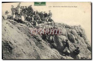 Old Postcard Militaria Alpine Corps Maneuvers d & # 39artillerie in the Alps