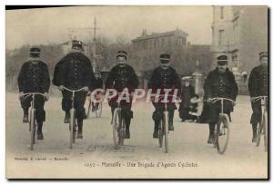 Old Postcard Police Detective Marseille A brigade & # 39agents cyclists Velo ...