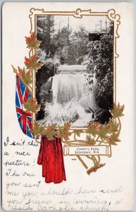 Cowie's Falls Liverpool NS Nova Scotia Patriotic 1910 Postcard H76